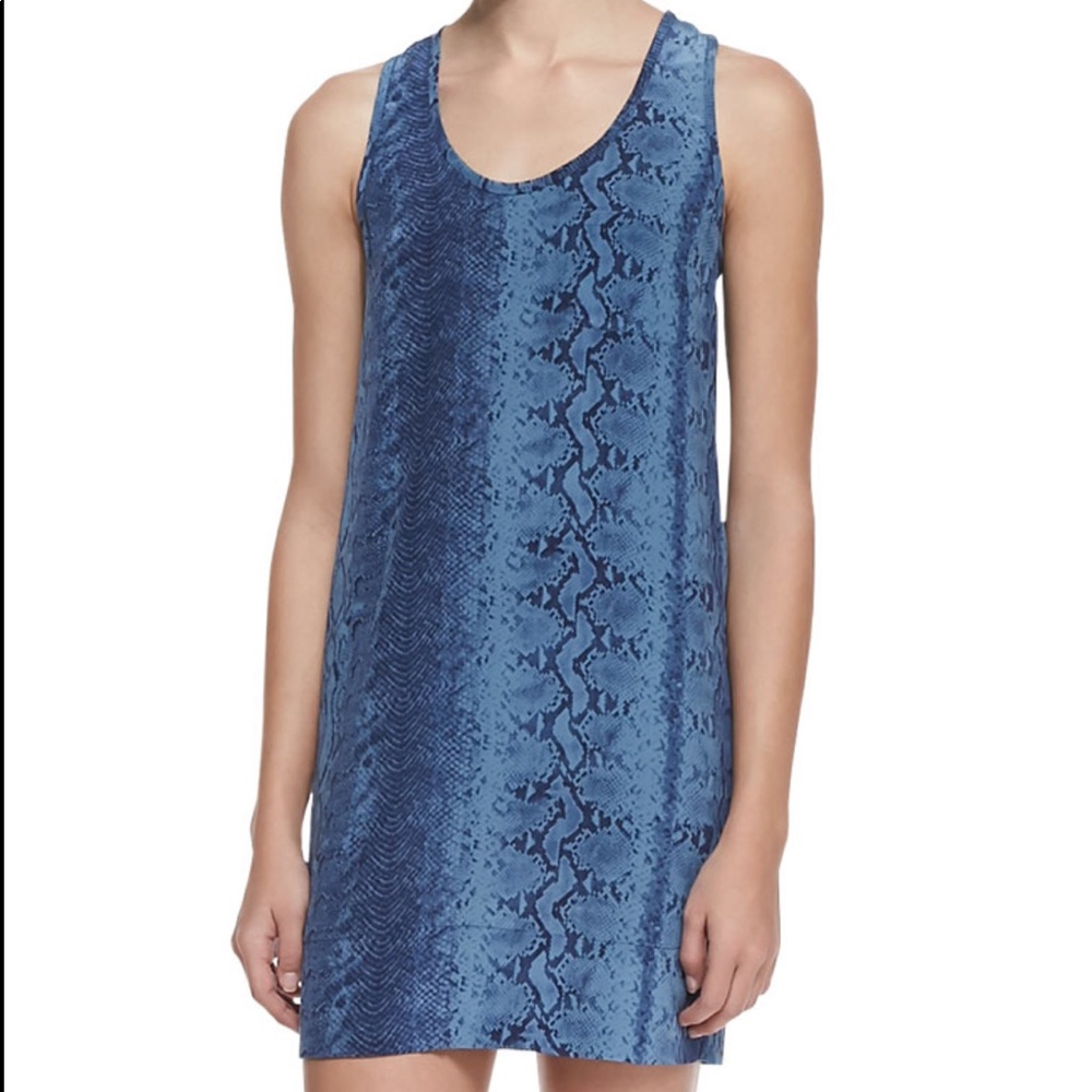 Joie "Peri B." snake-print charmeuse dress.